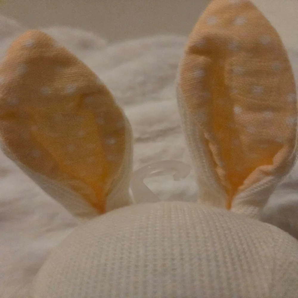 Baby Cloud Island Off-White Orange Bunny Plush Toy One Size